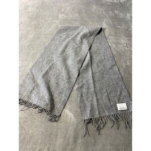 Mantles Men's Scarf Gray 100% Wool Made in Germany Fringed Winter Warm Accessory